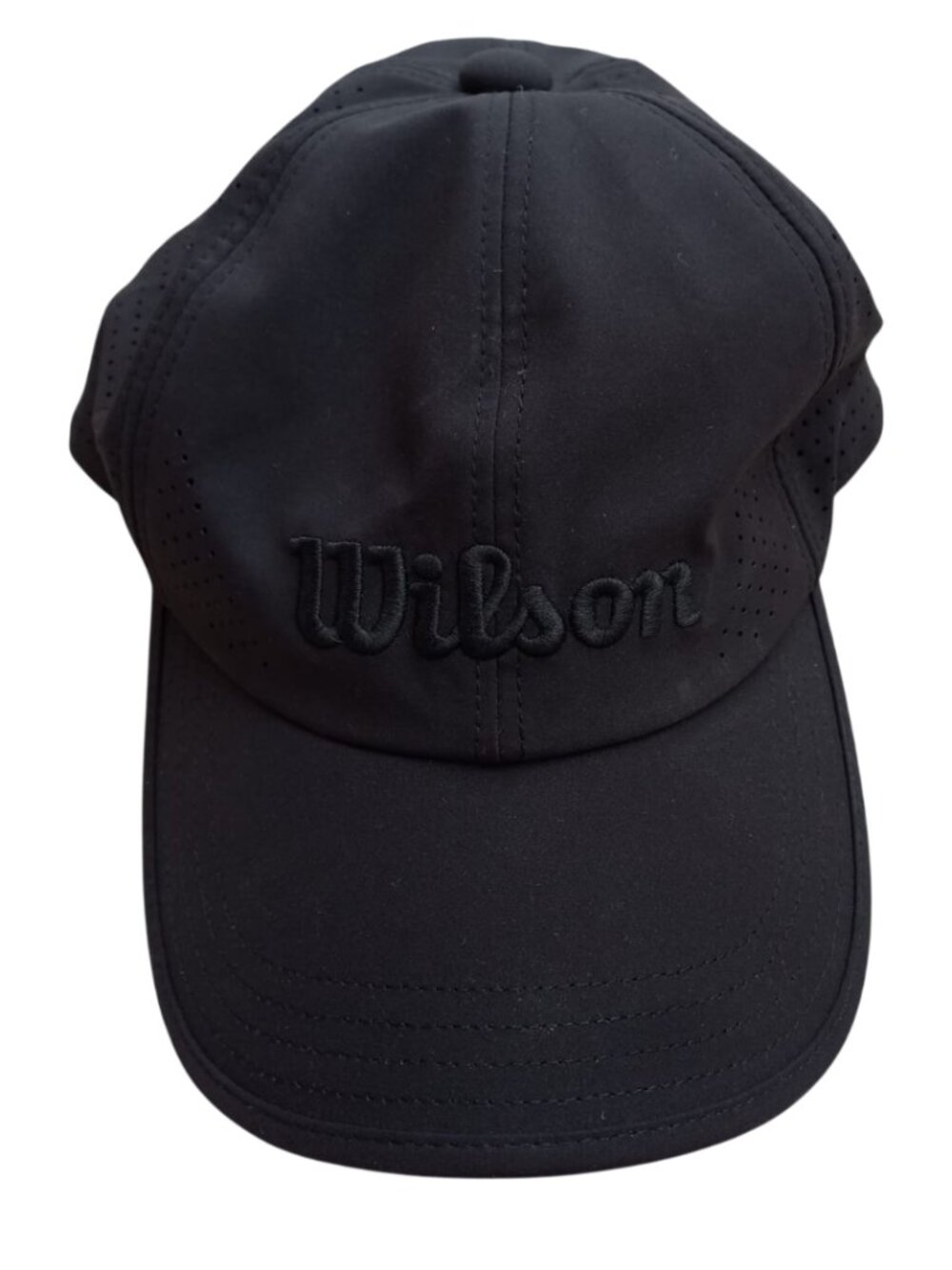 Wilson Active Perforated Black Tennis Cap - Adjustable Running Sport Hat